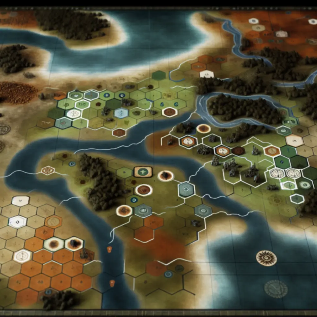 Widok taktyczny mapy z zaznaczonymi trasami manewru